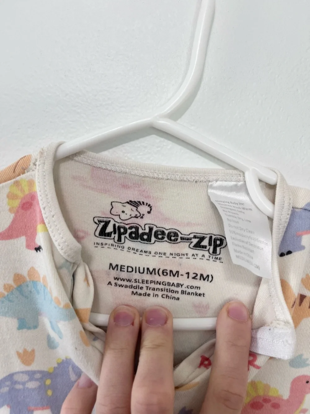 Zipadee-Zip Dinosaur Swaddle Transition Blanket- Size Medium 6-12 Months